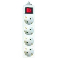 Regleta blanca de 4 tomas con interruptor, 1,5 metros SILVER ELECTRONICS, 1 ud
