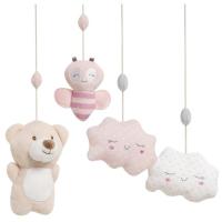 Carrusel musical 5 muñecos abeja rosa, favorece el descanso del bebé INTERBABY