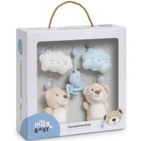 Carrusel musical 5 muñecos abeja azul, favorece el descanso del bebé INTERBABY