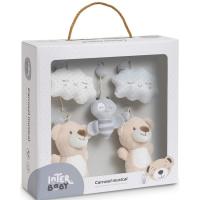 Carrusel musical 5 muñecos abeja gris, favorece el descanso del bebé INTERBABY