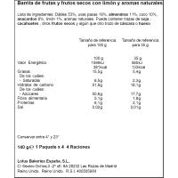 Barritas de cereales y frutos secos sabor limón NAKD, caja 140 g
