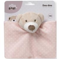 Dudu sonajero osito rosa, mantita de apego para bebe, tacto extrasuave INTERBABY