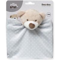 Dudu sonajero osito gris, mantita de apego para bebe, tacto extrasuave INTERBABY