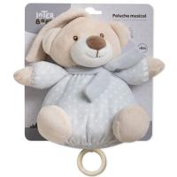 Peluche musical osito gris, tacto extrasuave INTERBABY