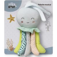 Peluche musical pulpo cabeza gris, tacto extrasuave INTERBABY