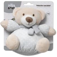Peluche sonajero cascabel osito gris, tacto extrasuave INTERBABY