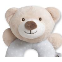 Sonajero aro peluche osito gris, ideal para fomentar el agarre INTERBABY