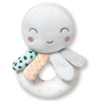 Sonajero aro peluche pulpo cabeza gris, ideal para fomentar el agarre INTERBABY