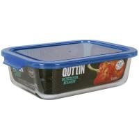 Fiambrera de vidrio rectangular 1,5 L tapa verde o azul ¿Cuál te llegará?, 23x17cm