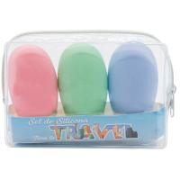 Set viaje silicona 3 botellas  BECASAN NATURE, pack 1 ud