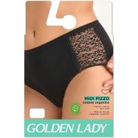 Braga alta mujer con encaje de algodón orgánico, blanco GOLDEN LADY, talla S