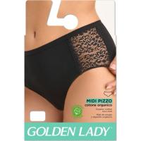 Braga alta mujer con encaje de algodón orgánico, blanco GOLDEN LADY, talla L