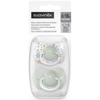 Chupete fisiológico de silicona 6-18 M SUAVINEX, pack 2 uds