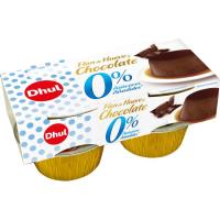 Flan de huevo y chocolate 0% sin azúcar DHUL, pack 4x100 g