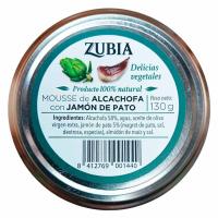 Mousse de alcachofa con jamón de pato ZUBIA, frasco 130 g