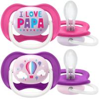 Chupete niña ultra air happy 6-18 meses AVENT, pack 2 uds