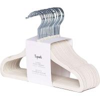 Percha para bebé antideslizantes de terciopelo, color crema, pack 15 uds