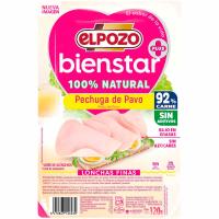 Pechuga de pavo 100% natural ELPOZO BIENESTAR, bandeja 120 g