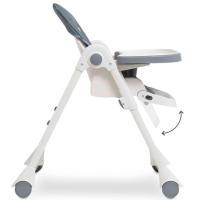 Trona 7 plegable Gris INTERBABY Fácil plegado con dos clicks. Respaldo con 3 posiciones de reclinación y regulable en 5 alturas. Bandeja con tapa extraible apta para el lavavajillas. 4 ruedas para una mejor movilidad. Tejido acolchado y de fácil limpieza.