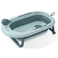 Bañera plegable verde con taza para enjuague INTERBABY, 80x47x21 cm