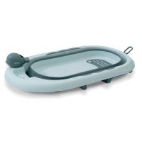 Bañera plegable verde con taza para enjuague INTERBABY, 80x47x21 cm