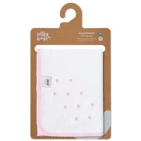 Gasa bordada puntos rosas, 100% algodón, Edad rec: +0 meses INTERBABY, 60x65 cm