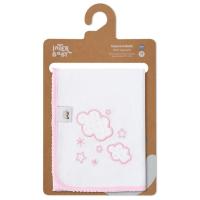 Gasa bordada nubes rosa, 100% algodón, Edad rec: +0 meses INTERBABY, 60x65 cm