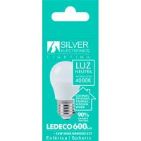 Bombilla Led Eco E27 esférica 7W luz neutra (4000K) SILVER ELECTRONICS, 1 ud