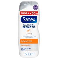 Gel de ducha SANEX PREBIOTIC SENSITIVE, bote 600 ml