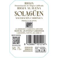 Tinto Joven M. Carbónica Rioja SOLAGÜEN, botella 75 l