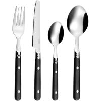 Cubertería 16 piezas Saxo, acero inox con mango de PP en negro AMEFA, 1 ud