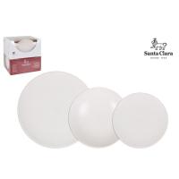 Vajilla Amber, porcelana blanca. Platos Ø 26,21, 20 cm SANTA CLARA, 12 piezas