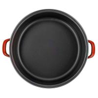 Tartera Praga sin tapa, acero esmaltado rojo, apta para todo tipo de cocinas MAGEFESA, Ø28 cm