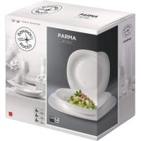 Vajilla Parma, opal blanco. Platos cuadrados: 27, 22,5, 20 cm BORMIOLI, 18 piezas
