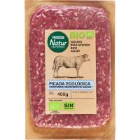 Picada vacuno eco reduc. grasa EROSKI NATUR BIO, bandeja 400 g