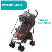 Silla paseo Echo color negro/rojo CHICCO Incluye burbuja, barra de seguridad, arnés, capota y cesta. Plegado tipo paraguas, respaldo totalmente reclinable y reposapiés ajustable, apta para niños de hasta 22 kg y cesta con  carga máxima de 3kg