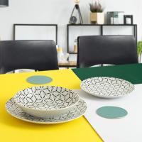 Vajilla Creativa, porcelana dibujo negro. Platos Ø25,4, 20 y 19 cm, pack 18 piezas