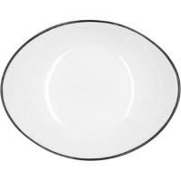 Bol para tapa de ensaladilla, cerámica blanca Gastro Black QUID, 14x11 cm