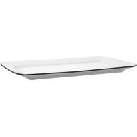 Fuente rectangular, cerámica blanca Gastro Black QUID, 31x18 cm