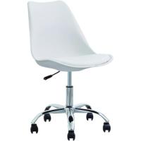 Silla de escritorio giratoria Duke, blanca, regulable, 87-99x48x59 cm
