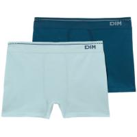 Bóxer hombre sin costuras algodón, azul talla L DIM BASIC, pack 2 uds