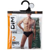 Slip hombre sin costuras microfibra, verde talla M DIM BASIC, pack 2 uds