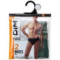Slip hombre sin costuras microfibra, verde talla L DIM BASIC, pack 2 uds