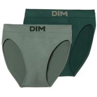 Slip hombre sin costuras microfibra, verde talla L DIM BASIC, pack 2 uds