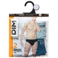 Slip hombre sin costuras algodón, azul talla M DIM BASIC, pack 2 uds