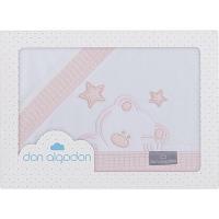 Sábanas cuna Don Algodón Oso blanco rosa nido de abeja 3piezas INTERBABY, 60x120cm
