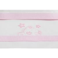 Sábanas cuna Don Algodón Oso blanco rosa nido de abeja 3piezas INTERBABY, 60x120cm