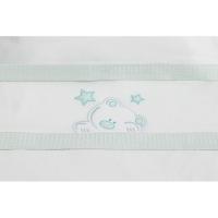 Sábanas cuna D Algodón Oso blanco Verde nido de abeja 3 piezas INTERBABY, 60x120cm