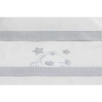 Sábanas cuna Don Algodón Oso blanco Gris nido de abeja 3piezas INTERBABY, 60x120cm