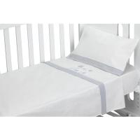 Sábanas cuna Don Algodón Oso blanco Gris nido de abeja 3piezas INTERBABY, 60x120cm